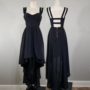 Keepsake The Label Black Hi Low Dress 6 Womens Sleeveless Romantic Lolita Goth